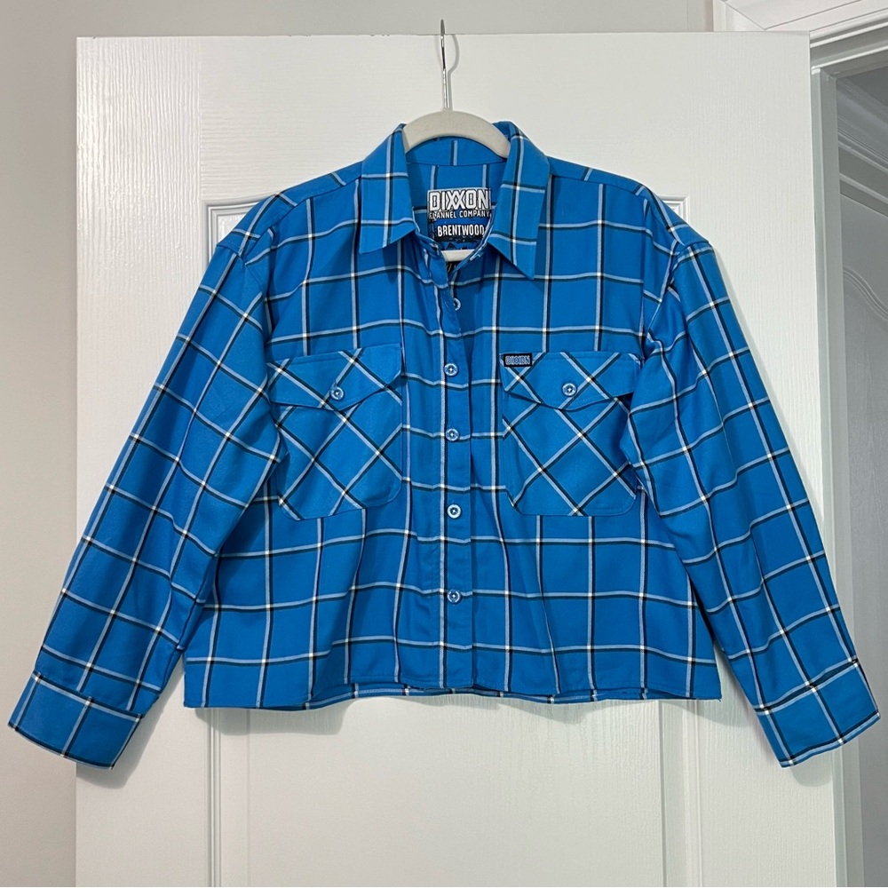 DIXXON Flannel Company Brentwood Blue & White Plaid Long Sleeve Button Up Shirt